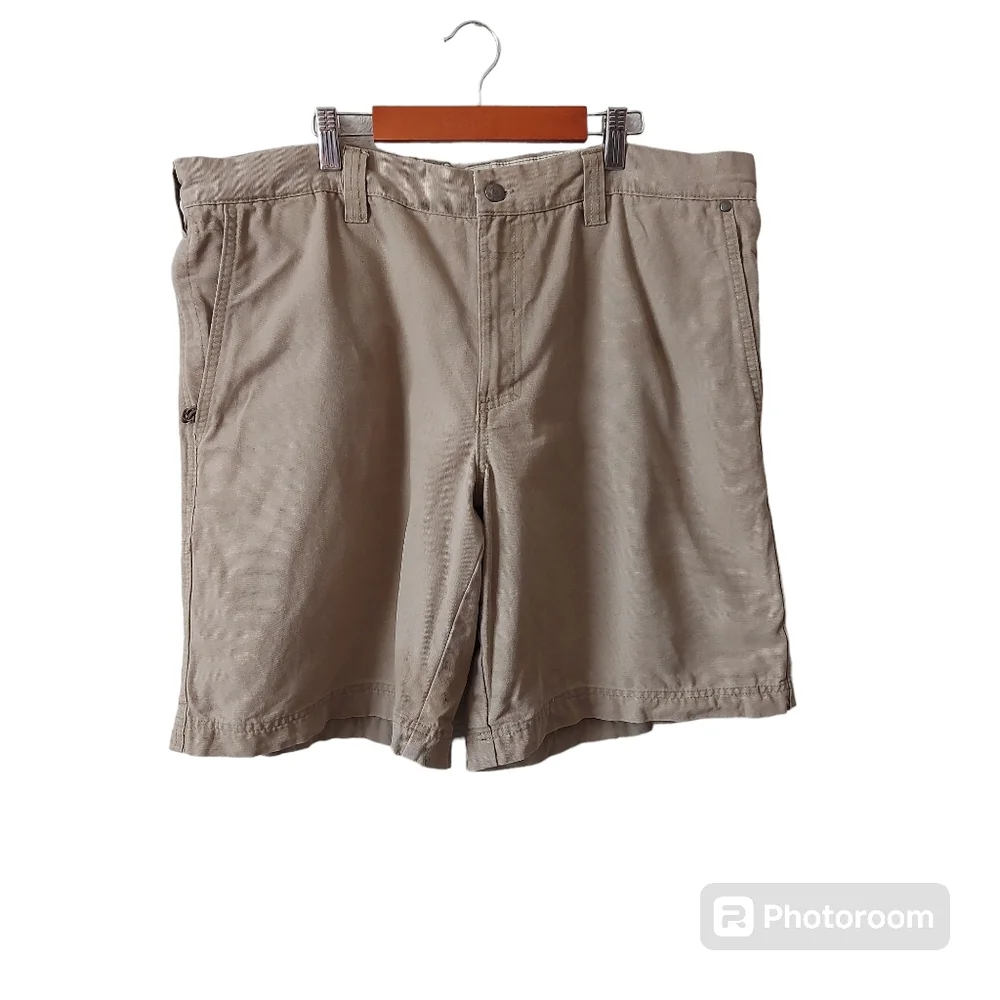 *Columbia Sportswear Men's Khaki Tan Flat Front Outdoor Walking Shorts Size 38